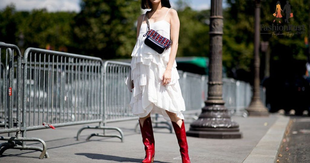 Slip dress and cowboy boots